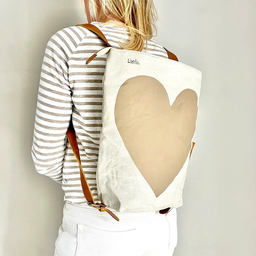 Backpack bag - Heart Latte