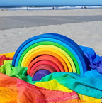 Regenboog Speeldoek – Zacht Biologisch Katoen (50 x 50 cm)