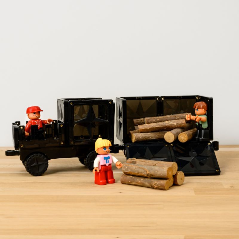 Zwarte Coblo magneten, hout oplegger